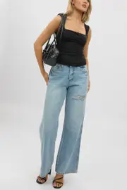 Denim Baggy Jeans Low Rise - Size 16XL, Women's Wide Leg Jean