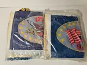 1776 Flag, Bald Eagle Needlepoint kits, lot of 2, vintage