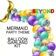 100PC Mermaid Balloon Arch Kit Balloon Garland Under the Sea Birthday Party Kit