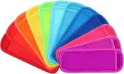 12 Pieces Reusable Popsicle Holders Popsicle Bags Freezer Ice Pop Sleeves Antifr