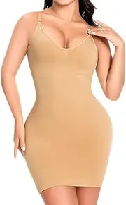Anygirl Shapewear Slips for Under Dresses Tummy Control Camisole Body Shaper Seamless Full Slip Under Dress Cami Slips