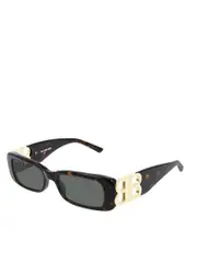 Balenciaga Dynasty Rectangle Sunglasses BB0096S in Brown