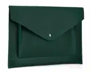 file Folder pocket cow Leather Messenger bag iPad laptop package case green H145