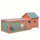 Chicken Coop 1.8M Classic Wooden Chicken House With Egg Cage and Big Run P055