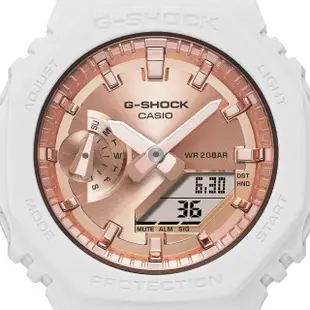 【CASIO 卡西歐】G-SHOCK WOMEN 碳核心防護 時尚八角雙顯腕錶 母親節 禮物(GMA-S2100MD-7A)