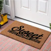 Doormat for Outside Entry - Natural Coco Coir Mats for Front Door Rubber Backing