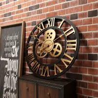 在飛比找松果購物優惠-復古工業風客廳裝飾齒輪掛鐘獨特風格為居家增添藝術氣息 (6.