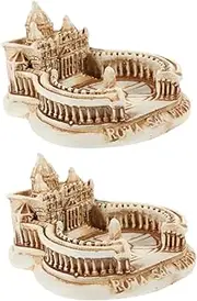 SUPVOX 2pcs Resin Mini Pietro Model Architectural Prop for Home and Office Decor Elegant Decorative Collectible Sophisticated Miniature Building Ornament