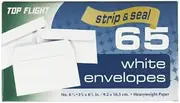 Top Flight Boxed Envelopes, Strip and Seal Closure, 3.75 x 6.75 Inches, White, 65 Envelopes per Box (6900116)