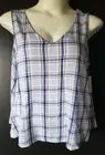 A.N.A. A New Approach Womens XL Pullover Sleevless Tank Top Casual Blue Plaid NE