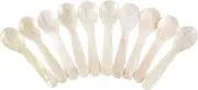 DUEBEL Set of 6 White Mother of Pearl MOP Caviar Spoons for Caviar, Egg, Icecream, Coffee Serving (9cm, White) (MOP-10W7cm)