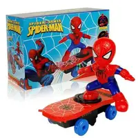 在飛比找蝦皮購物優惠-兒童玩具 蜘蛛俠滑板車 特技滑板車 翻滾車 聲光玩具 摔倒自