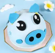 7pcs Peppa Pig cake topper Pig cupcake Toppers blue pig face topper