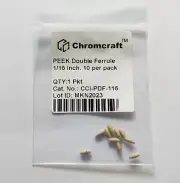 PEEK Double Ferrule 1/16 inch. 10 per pack. 10 packs CCI-PDF-116 Chromatography