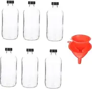 TIDTALEO 6pcs Small Mouth Glass Bottles with Funnel Boston Chemical Bottles for Laboratory Use Easy to Clean Break Resistant Random Funnel Color Random Color