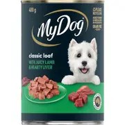 My Dog Adult Wet Dog Food Classic Loaf with Lamb & Liver Can 400g