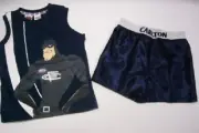 Carlton Blues Official AFL Team Logo Summer Pyjamas Boxers and Singlet Satin