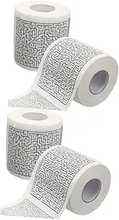 Ipetboom 2sets Creative Printed Toilet Paper Funny Bathroom Tissue with Unique Designs for Sensitive Skin for Home Public Restrooms 2rolls*2