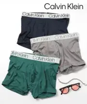 Calvin Klein Men's Microfibre Trunk 3-Pack Black/Grey/Green