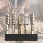 5x Rotary Rasp Cutter Files 1/4"/6.35mm Shank Grinder Drill Bit Set for Carving