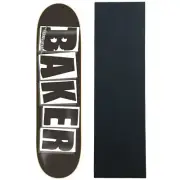 BAKER Skateboard Deck LOGO BLACK/WHITE 8.125" with JESSUP Griptape