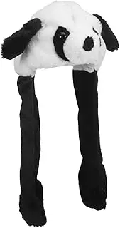 Kisangel Panda Hat with Moving Ears Plush Animal Cap for Adults Fun and Creative Headgear for Parties Costumes and Lightweight and Comfortable