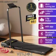 2hp Treadmill Electric Walking Pad Foldable Under Desk Home Gym Fitness Black