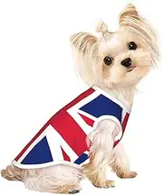 British flag print Dog Shirts for Small Dogs Stretchy T-Shirts Lightweight Tank Top Sleeveless Striped Vest