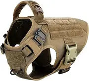Waillynice Large Dog Harness and Leash Set Pet German Shepherd Training Walking Vest Dog Harness and Collar for Medium Large Dogs (Brown Harness,L)