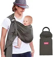 [Mamaway] Ring Sling Baby Wrap Carrier for Infant, Newborn, Toddler, Nursing Cover, Breastfeeding Privacy, Baby Holder, Breathable Fabric, 100% Cotton-Washed Out