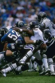 Running back Earnest Byner Baltimore Ravens runs with the ball Old Photo