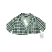 NWT ASOS Over Layered Cropped Blazer/ Top Green Black Plaid