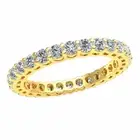 Womens 1.40 Ct Classic Open Gallery Prong Eternity Band Ring Diamond 14k Gold