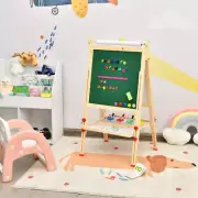 NNECW Art Easel with Paper Roll and Double-Sided Adjustable Drawing Easel Board