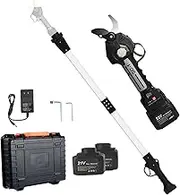 Electric Pruning Shears Professional Cordless Pruner with 150cm/59 Foldable High Reach Pole, Portable Electric Tree Trimmer with 2 PCS Rechargeable Battery, 30mm/1.2" Cutting Diameter