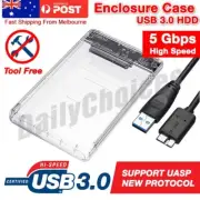 USB 3.0 Hard Drive 2.5" SATA HDD SSD External Slim Enclosure Case AUS