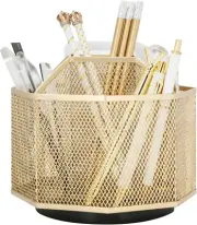 Desk Organiser/Desk Tidy Caddy/Pen Holder/Multifunctional Organiser (Golden)