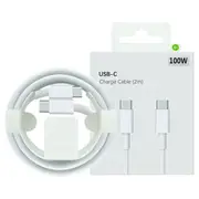 2M 100W USB C Charger Cable Cord For Apple Samsung Google Laptop Mackbook Laptop & iPad Pro (White)