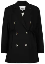 Ganni Double-breasted Blazer - Black - L/XL (UK16/XL L/XL (UK16/XL