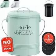 Compost Bin for Kitchen Counter - 1.2 Gallon Countertop Composter with Extra Sme