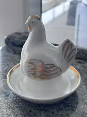 New! Royal Worcester Egg Holder & Figural Lid