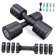 Adjustable Dumbbells Hand Weights Set: 5 lb Dumbbells Set of 2 Carbon Black