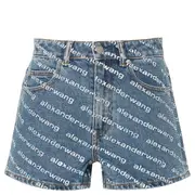 [Alexander Wang] Rhinestoned Denim Shorts