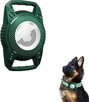 Ecixniy - Waterproof Airtag Dog Collar Holder | Durable AirTag Compatibility for Collars, Removable Metal Loop, Scratch-Resistant & Impact-Resistant, Compatible with Apple Airtag Tracker （Dark Green）