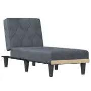 vidaXL Chaise Longue Reclining Chair Upholstered Lounge Sofa Dark Grey Velvet