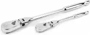 GEARWRENCH 2 Pc. 1/4, 3/8" Drive 84 Tooth Flex Head Teardrop Ratchet Set