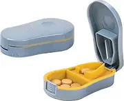 Light Blue Small Pill Cutter, Pill Splitter with Centering Device, Pill Cutter Splitter for Small and Tiny Pills, Cuts Vitamins Tablets, Portable Exquisite Pill Crusher for Purse Pocket