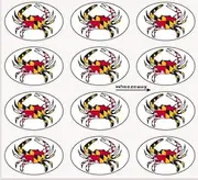 Maryland Crab Stickers ( 2 x 1.25 ) 12 Pack MD State Flag Decal Wheezeway