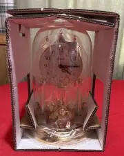 Loricron Quartz Battery w/11" Dome Anniversary Clock Floral Face, West Germany