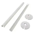 Simplify Your Installation Adjustable White Radiator Pipe Cover Kit of Four